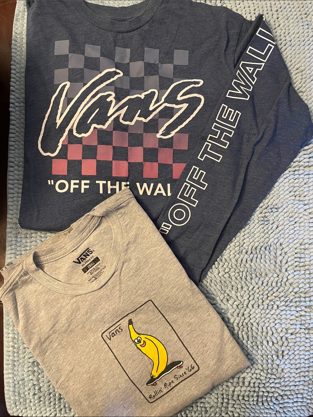 Vans Graphic Tee & Long Sleeve Set — Navy & Heather Gray